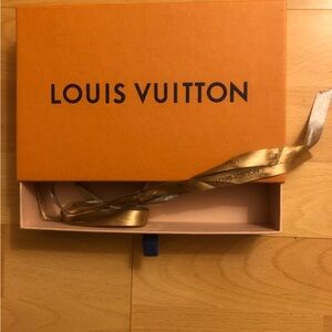 Louis Vuitton Orange Box with Gold and Blue Accents